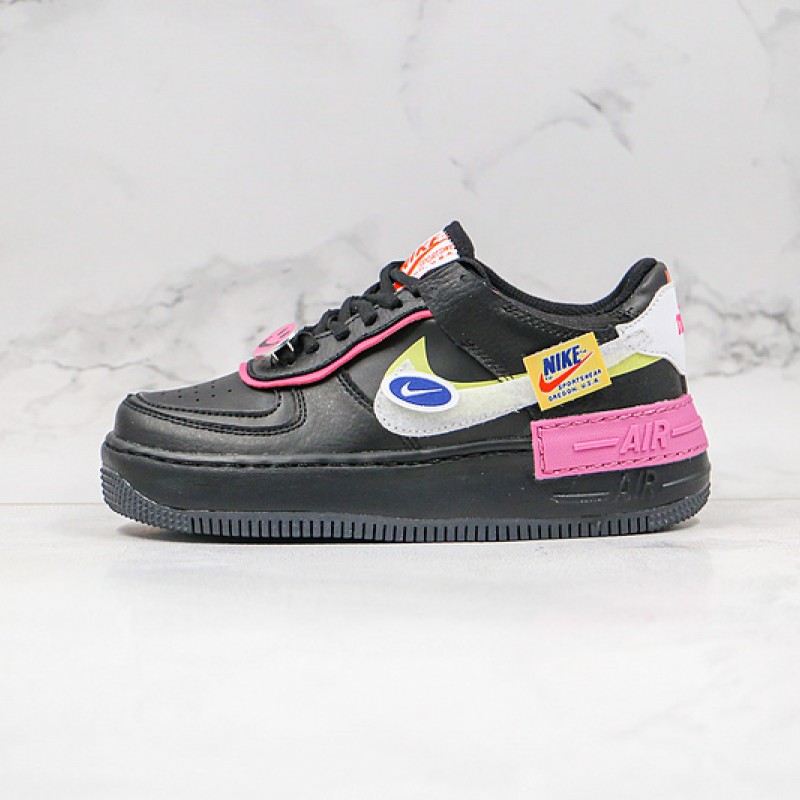 Nike Air Force 1 Shadow Removable Patches Black Pink CU4743-001