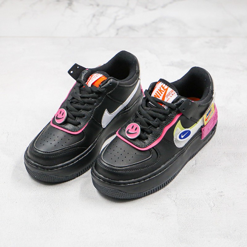 Nike Air Force 1 Shadow Removable Patches Black Pink CU4743-001