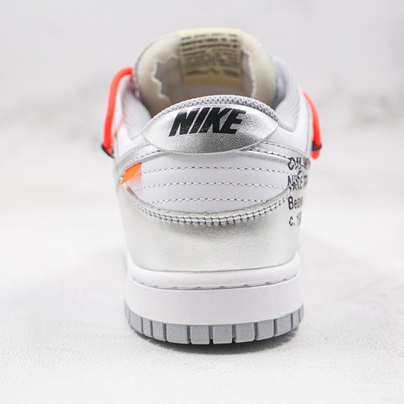 Off-White x Nike Dunk Low Silver White
