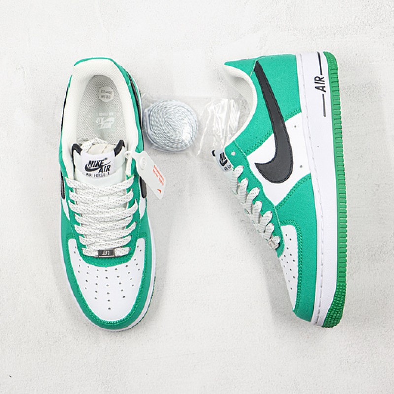 Nike Air Force 1 Low White Green Canvas With Reflective Laces