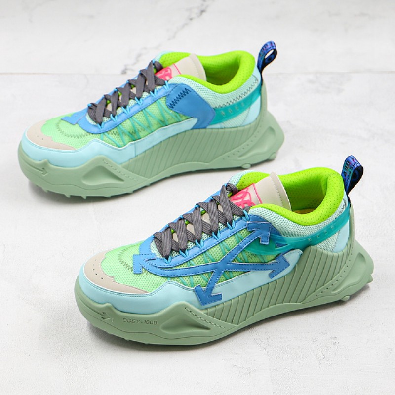 Off-White Virgil Abloh ODSY-1000 Sneakers Neon Green Blue