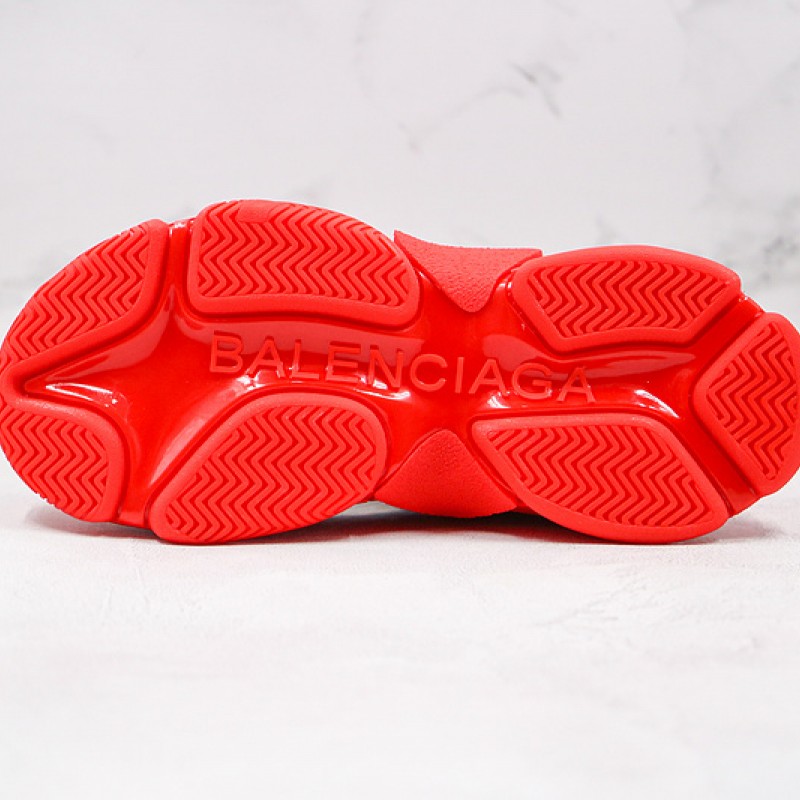 Balenciaga Allover Logo Triple S Sneaker Red