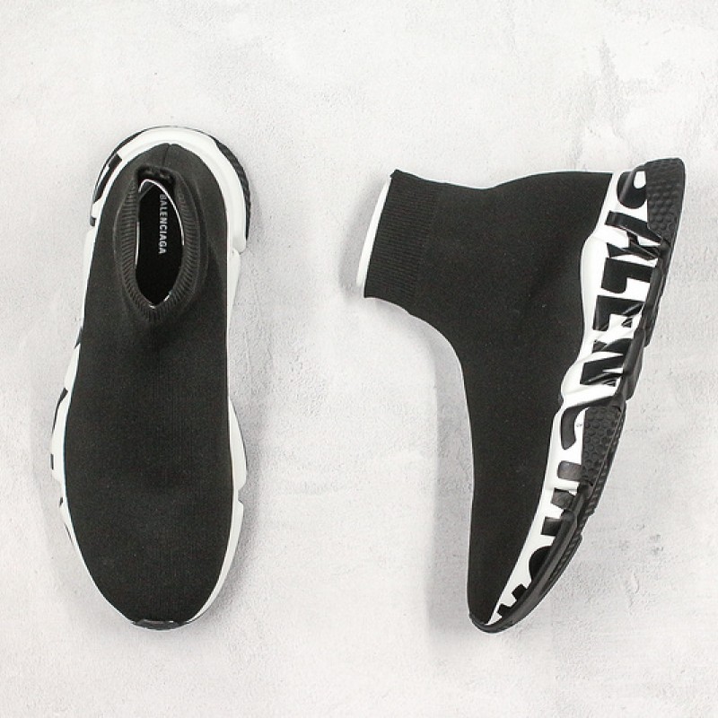 Balenciaga Speed Graffiti Sneaker Black White