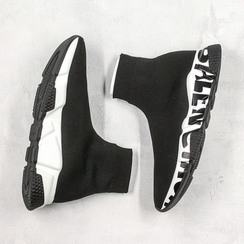 Balenciaga Speed Graffiti Sneaker Black White