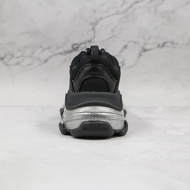 Balenciaga Triple S Clear Sole Sneaker Black Silver