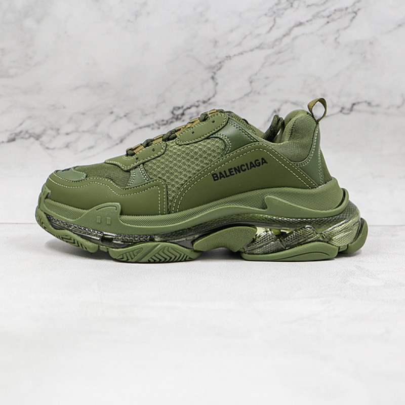 Balenciaga Triple S Clear Sole Sneaker Military Green